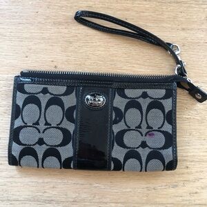 Coach Black Signature Wristlet